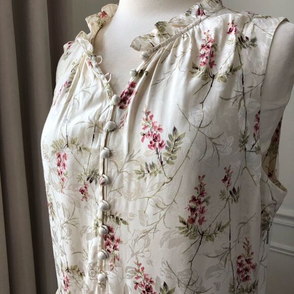 NWT Rebecca Taylor Ivie Floral Ruffle Silk Blend Dress 14 - Picture 3 of 7